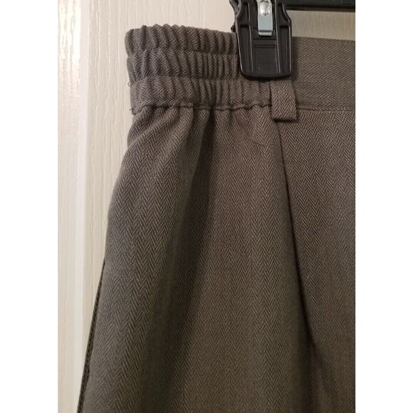 Ship n Shore Women's Herringbone Dress Career Pants Sz 16 Elas Waist Pleat Frnt - Picture 5 of 8